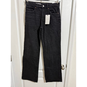 Women's Zara Black Wide Leg Jeans US 6